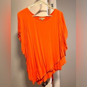 Orange flowy top